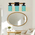 Breeze Block Mid Century Modern Blue Retro Mod Vanity Light Fixture - Mid Century Modern Gal