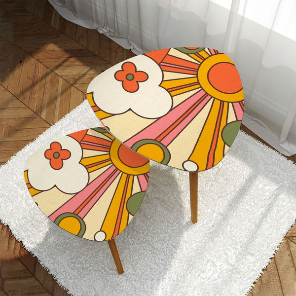 1970s Groovy Sun Retro Mod Set Of Two Nesting Tables - 8270281605275