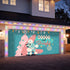 50s Christmas Holiday Kitsch, Aqua Blue, Pink 50s Mod Dog Poodle Merry and Bright Garage Door Banner Backdrop - Mid Century Modern Gal