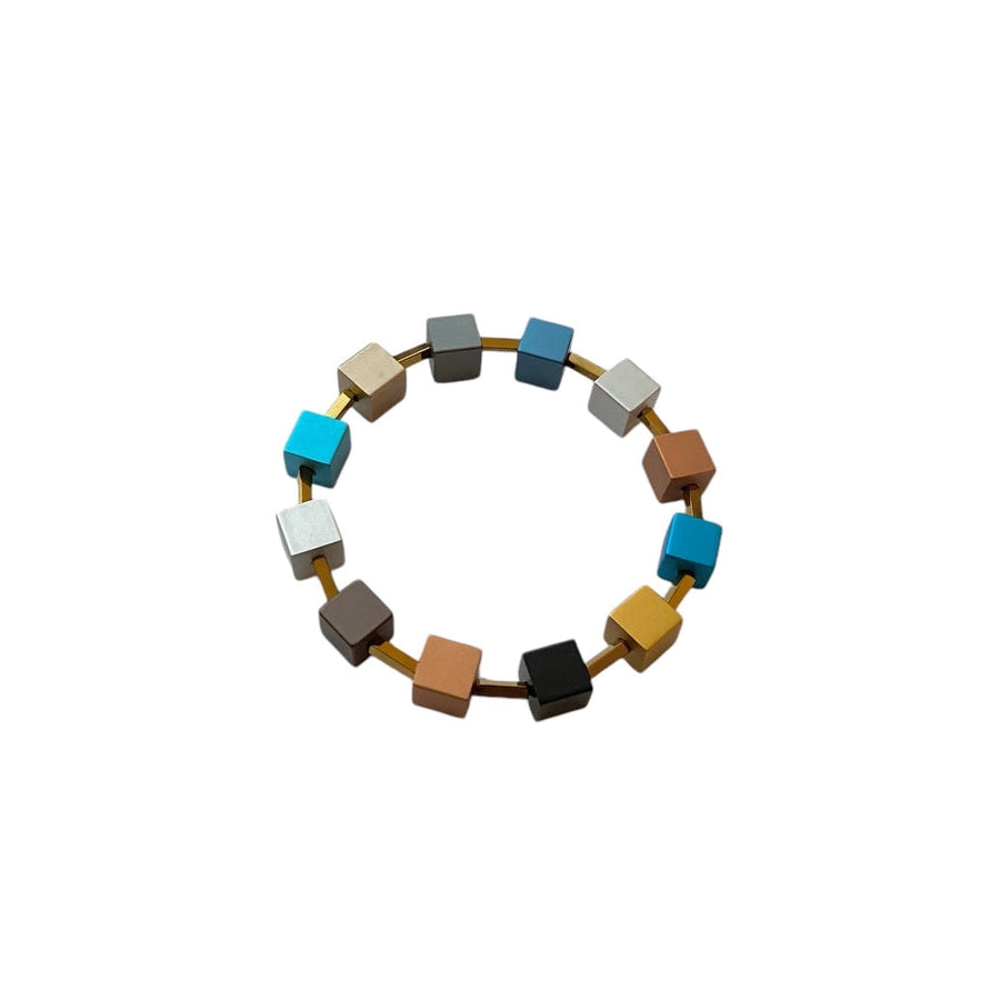 Aluminum Hematite Cube Bracelet - Frank Lloyd Wright - Mid Century Modern Gal