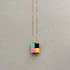 Aluminum Cube Box Necklace - Anthracite Mix - Mid Century Modern Gal