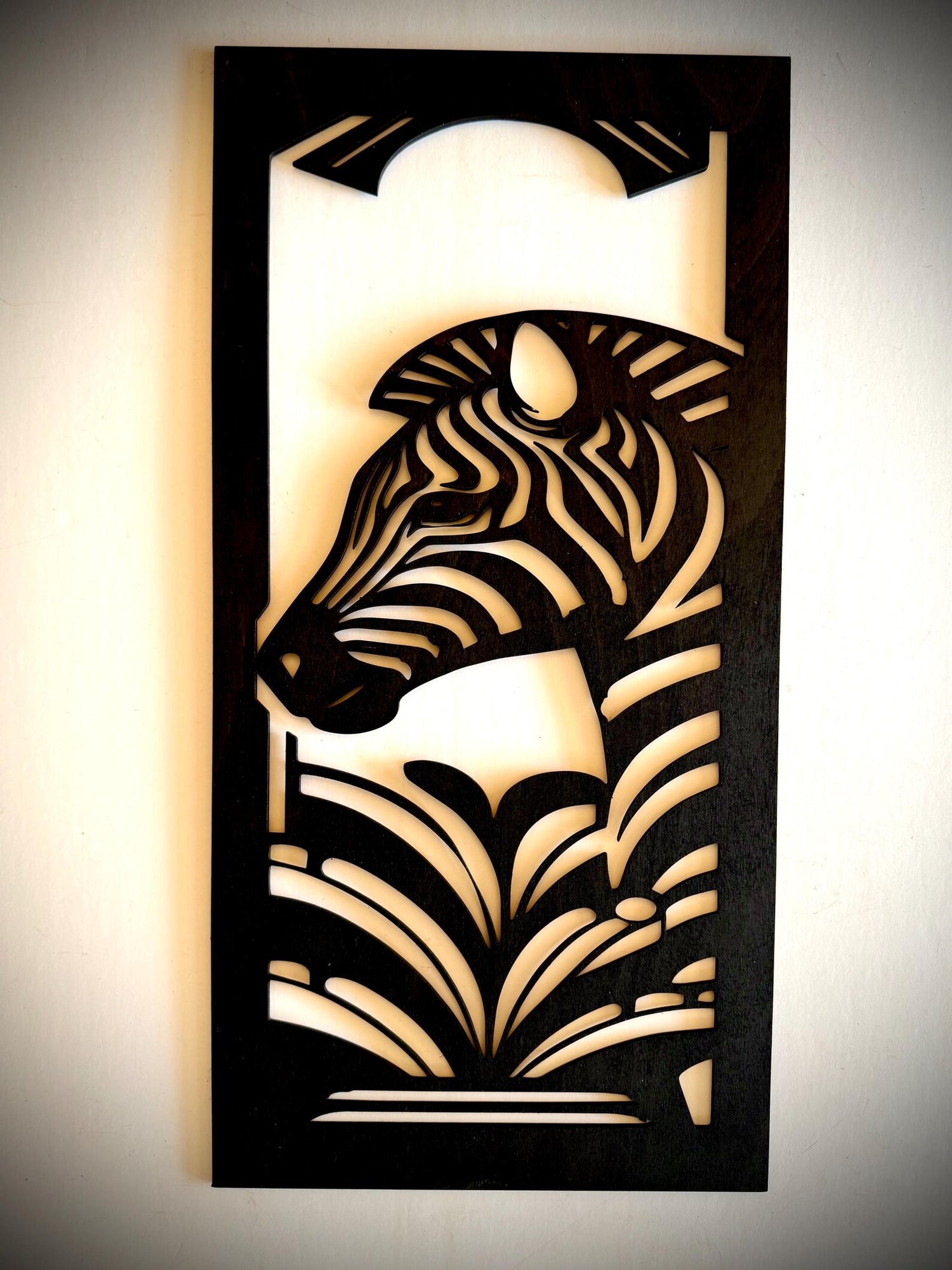 Art Deco Style Zebra 3-Panel Wood Wall Art