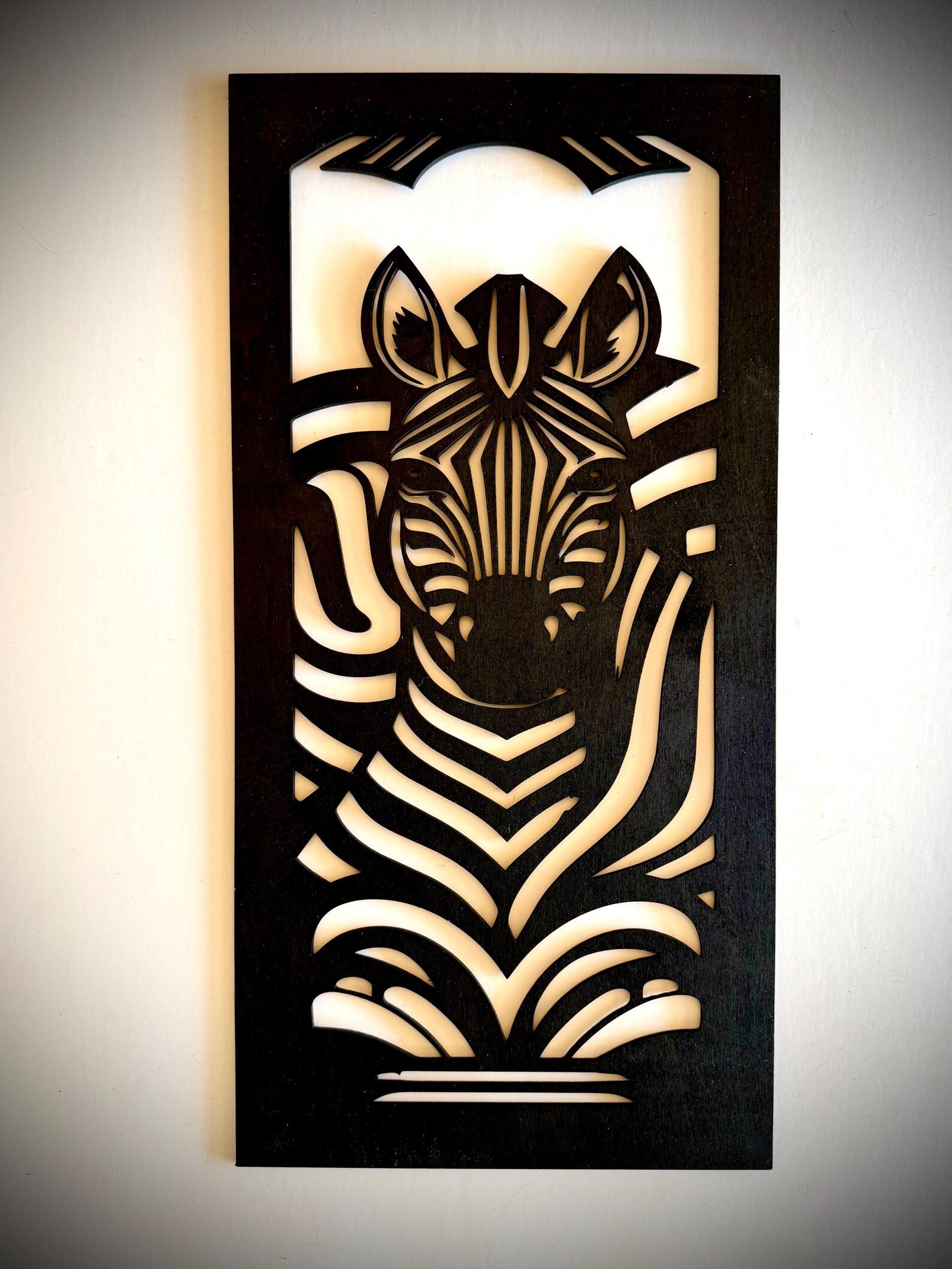 Art Deco Style Zebra 3-Panel Wood Wall Art