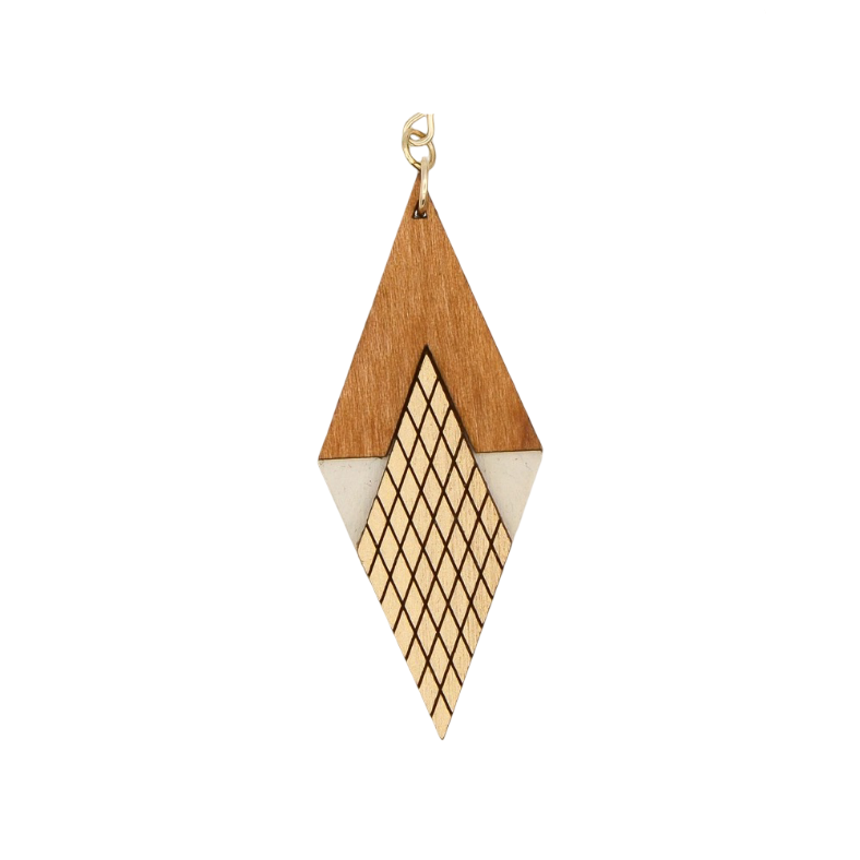 Art Deco Diamond Necklace · MCM Wood Pendant - Bone - Mid Century Modern Gal