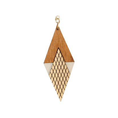 Art Deco Diamond Necklace · MCM Wood Pendant - Bone - Mid Century Modern Gal