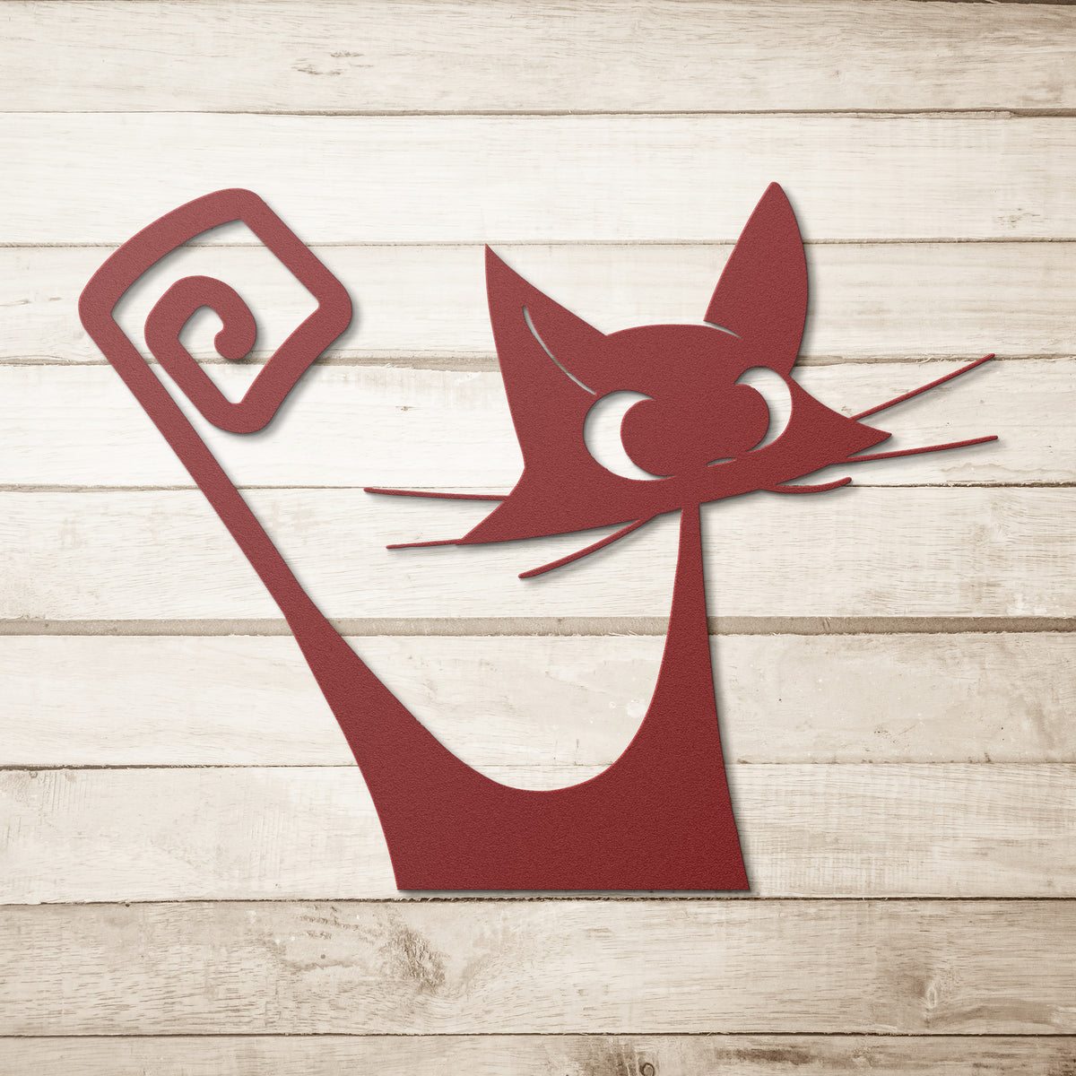 Atomic Cat Door Topper Mid Century Modern Metal Art - Mid Century Modern Gal