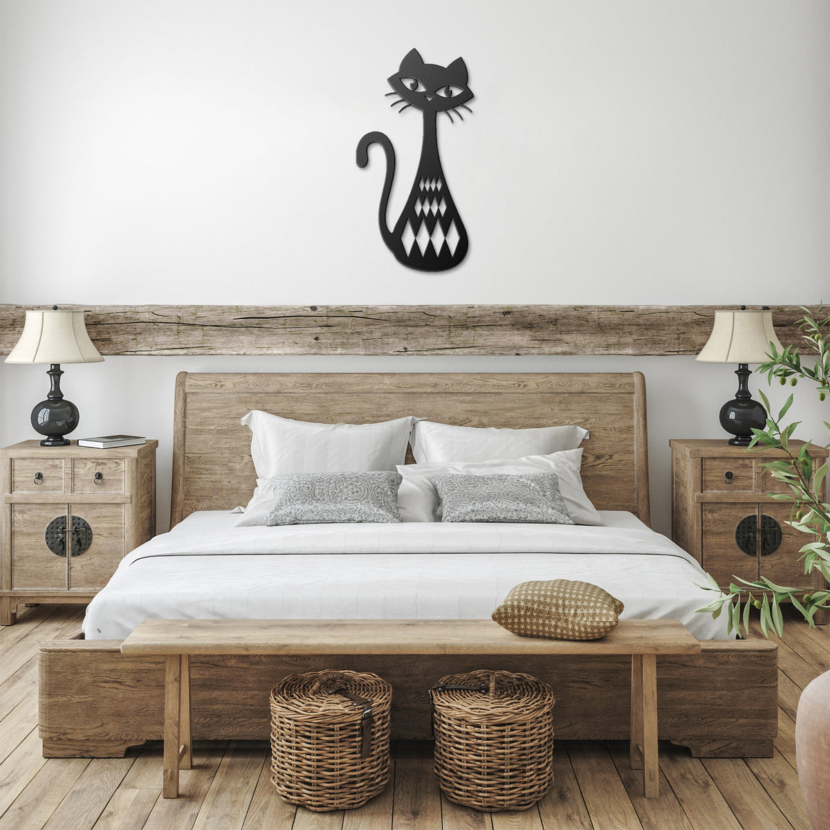 Atomic Cat Mid Century Modern Metal Wall Art - Mid Century Modern Gal