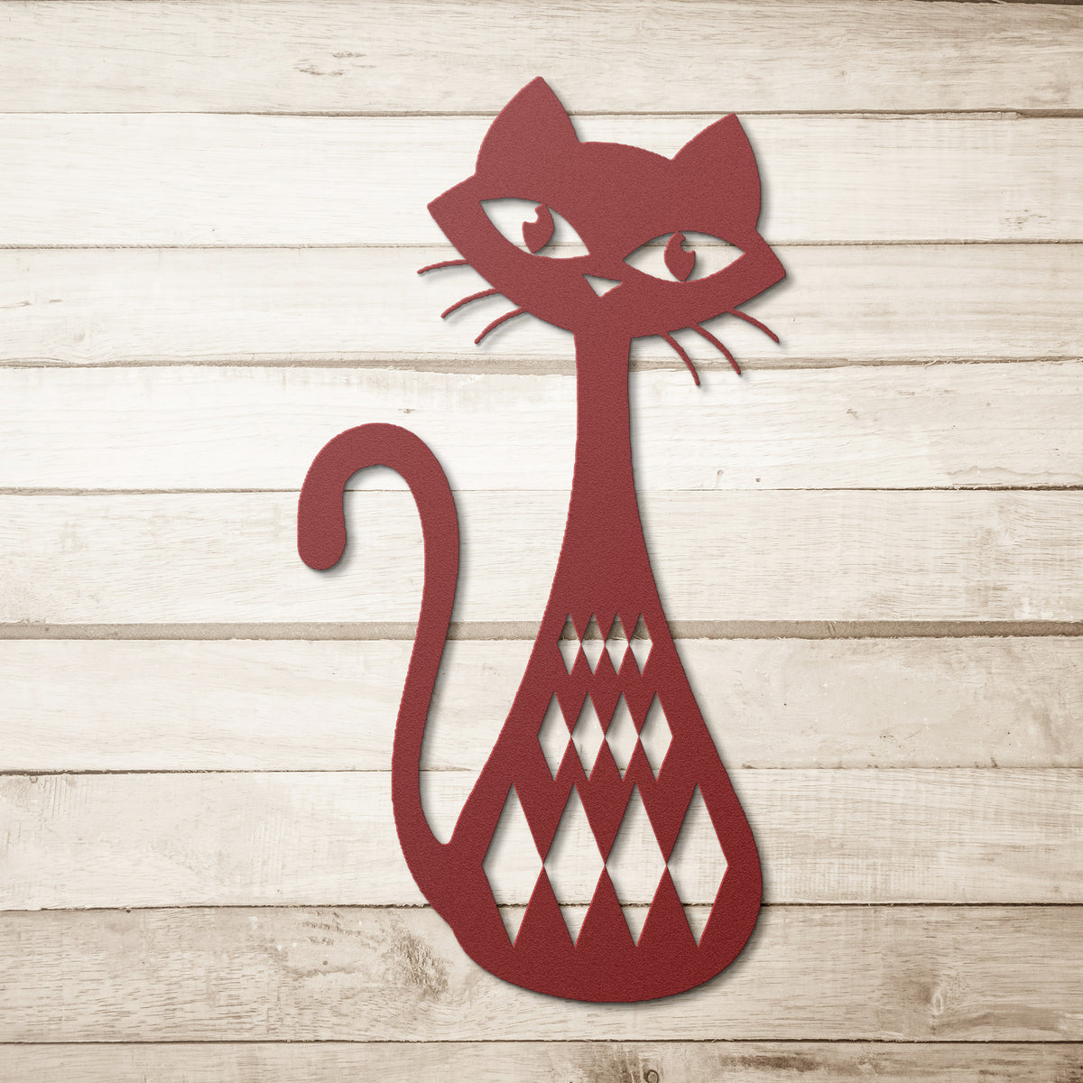Atomic Cat Mid Century Modern Metal Wall Art - Mid Century Modern Gal