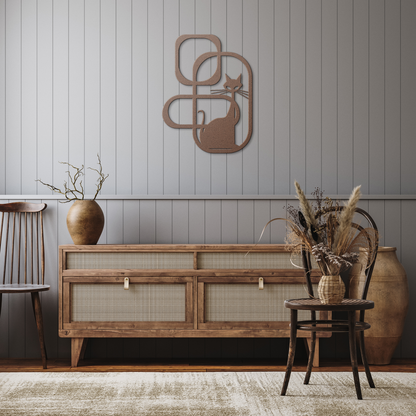 Atomic_Cat_Mid_Century_Modern_Wall_Art__Copper_Rustic_Hallway_Mockup.png