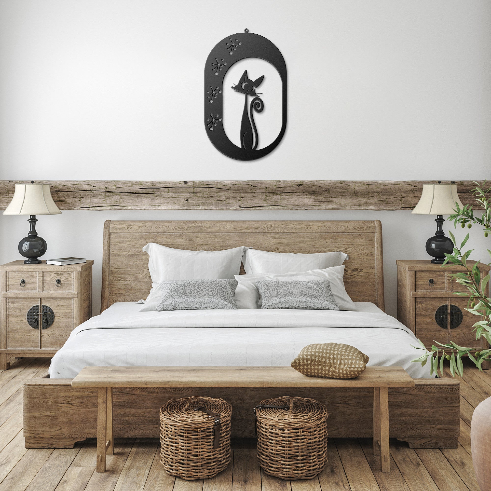Atomic Kitty Cat Mid Century Modern Metal Wall Art - Mid Century Modern Gal