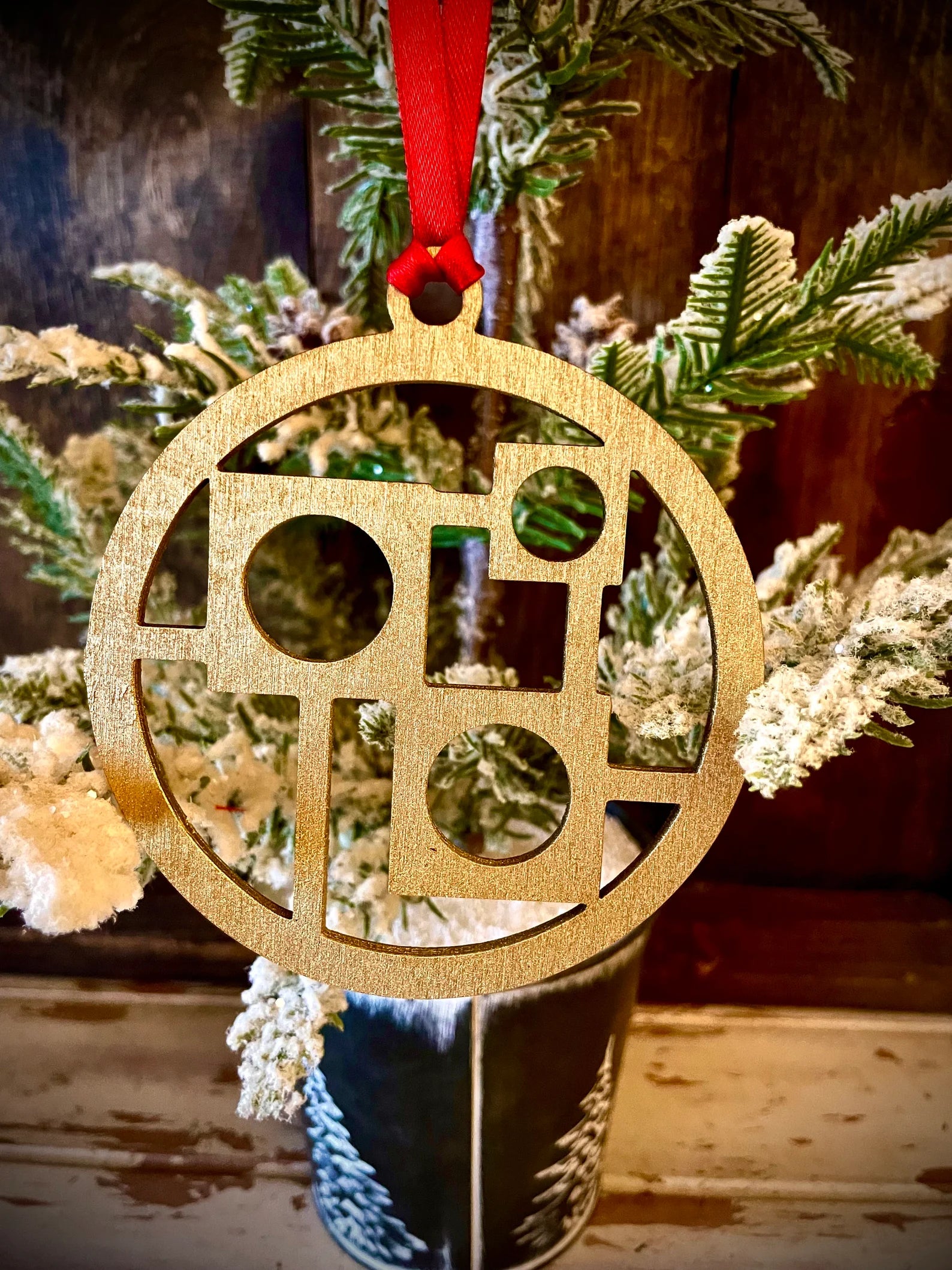 Boho Modern Art Deco Geometry Wood Ornament, Style F