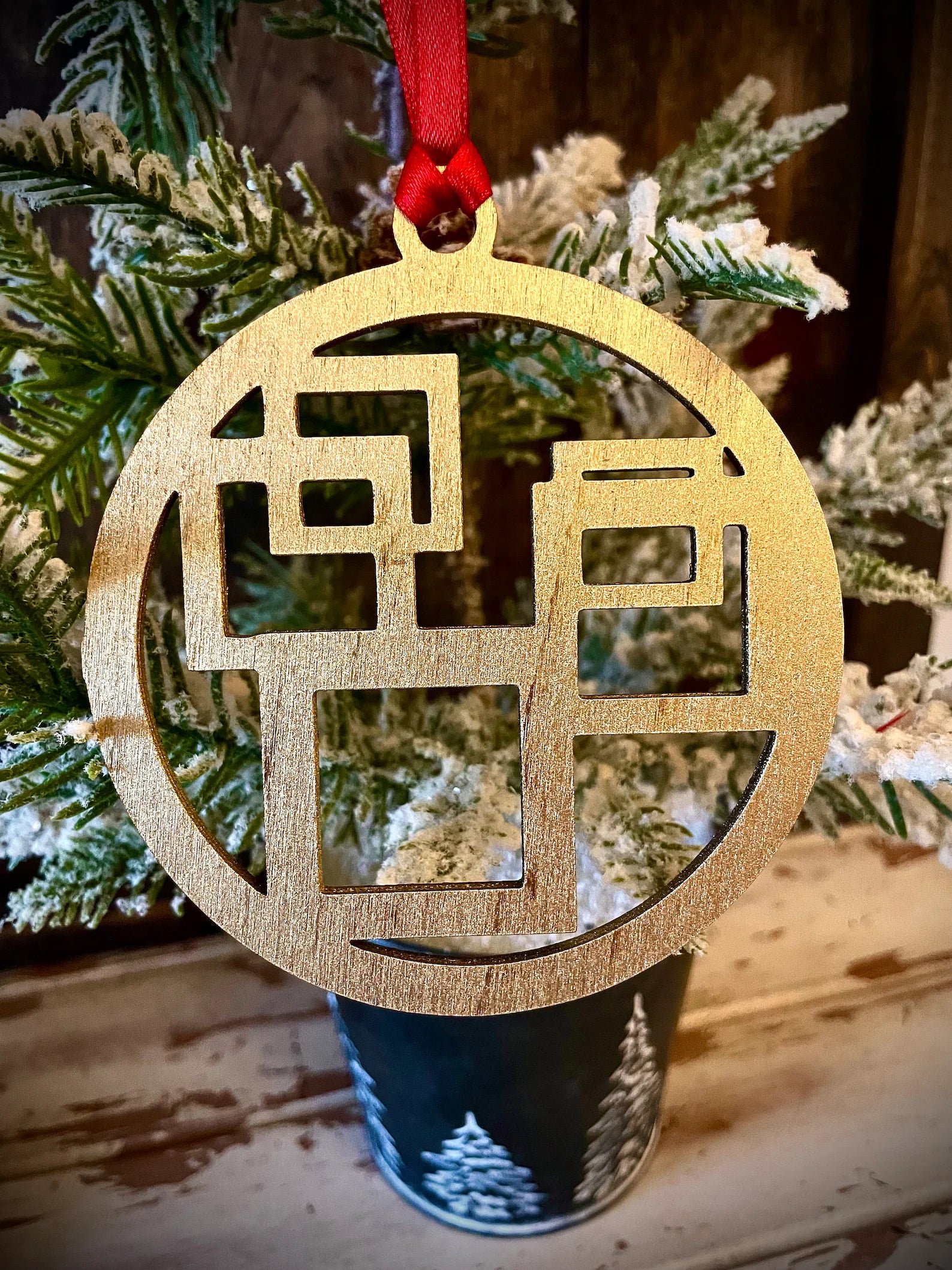 Boho Modern Art Deco Geometry Wood Ornament, Style G