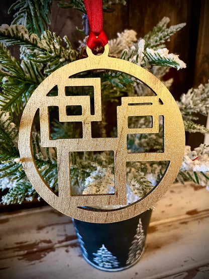 Boho Modern Art Deco Geometry Wood Ornament, Style G