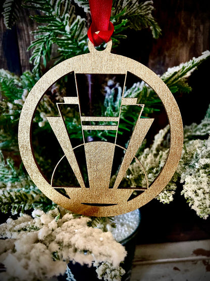 Boho Modern Art Deco Marquee Wood Christmas Ornaments