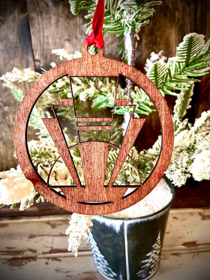 Boho Modern Art Deco Marquee Wood Christmas Ornaments