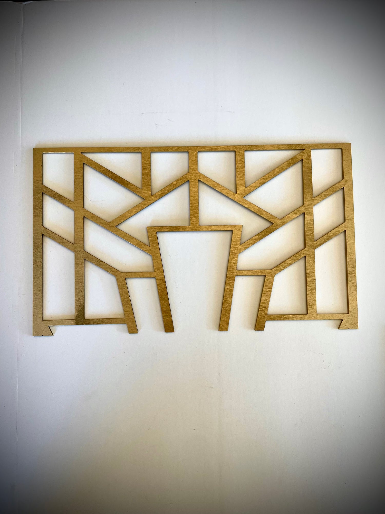 Boho Modern Frank Lloyd Wright-Inspired Art Deco 2-Panel Framed Marquee Wood Wall Art