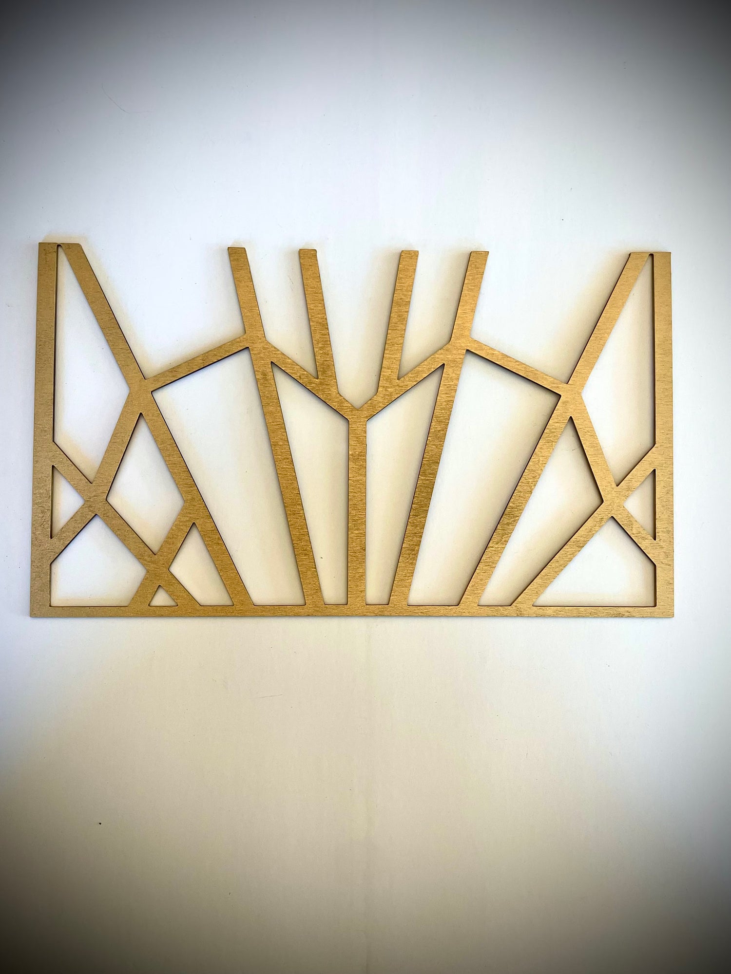 Boho Modern Frank Lloyd Wright-Inspired Art Deco 2-Panel Framed Marquee Wood Wall Art