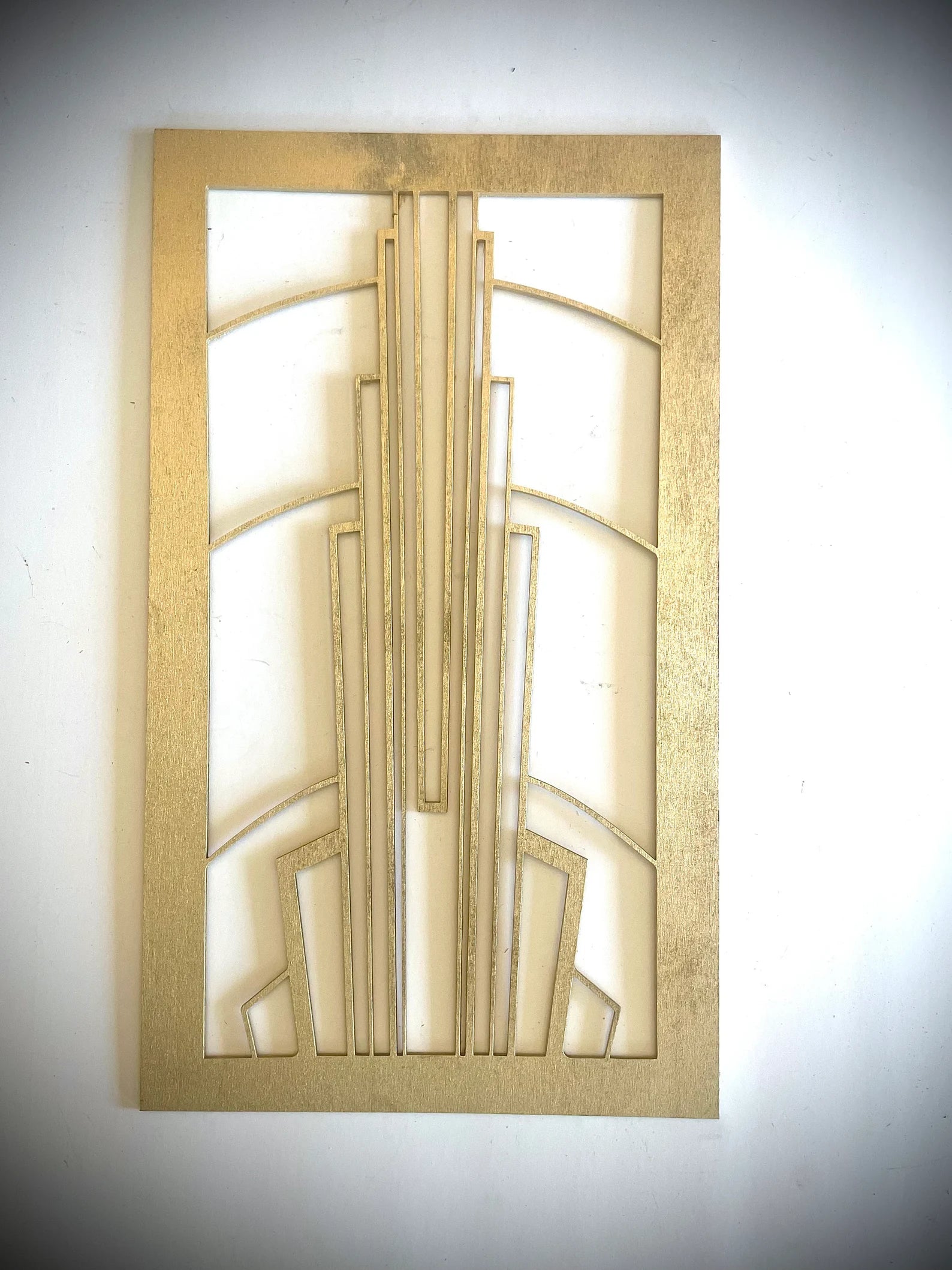 Boho Modern Frank Lloyd Wright-Inspired Art Deco 5-Panel Wood Wall Art, Set V
