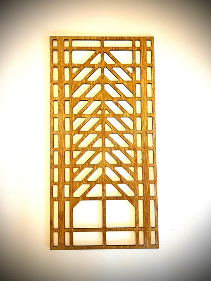Boho Modern Frank Lloyd Wright-Inspired Art Deco Curves 3-Panel Wood Wall Art, Set P