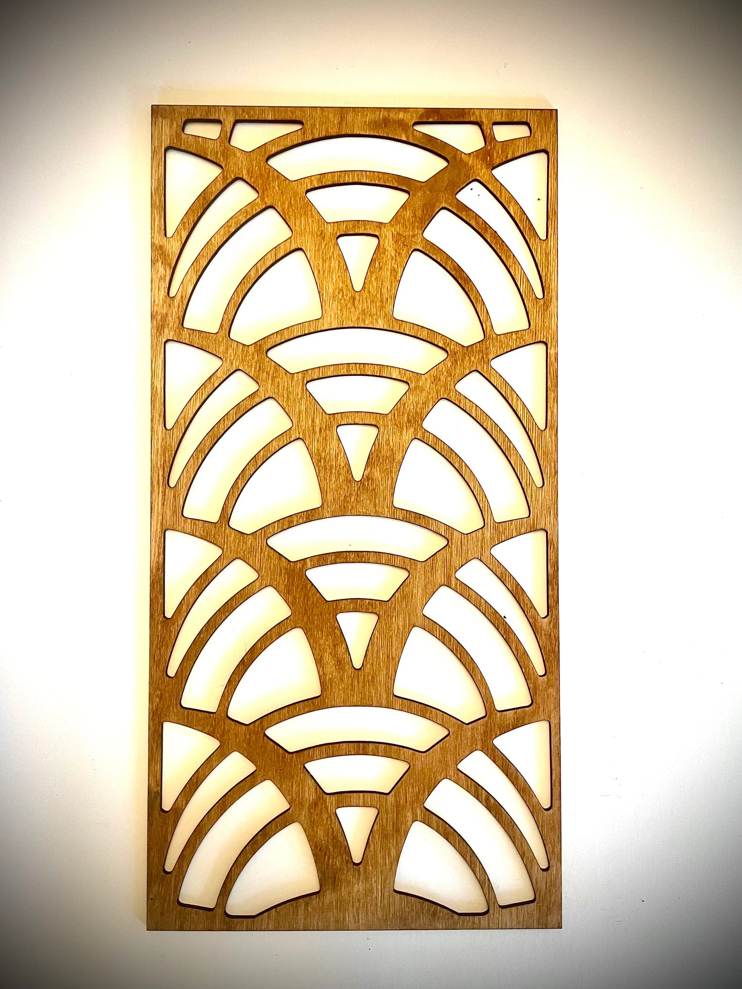 Boho Modern Frank Lloyd Wright-Inspired Art Deco Curves 3-Panel Wood Wall Art, Set P