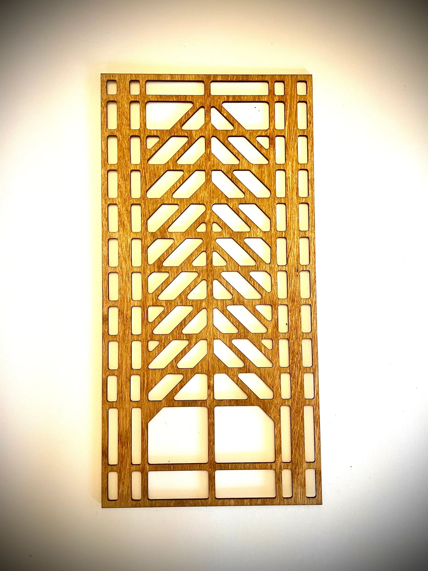 Boho Modern Frank Lloyd Wright-Inspired Art Deco Curves 3-Panel Wood Wall Art, Set P