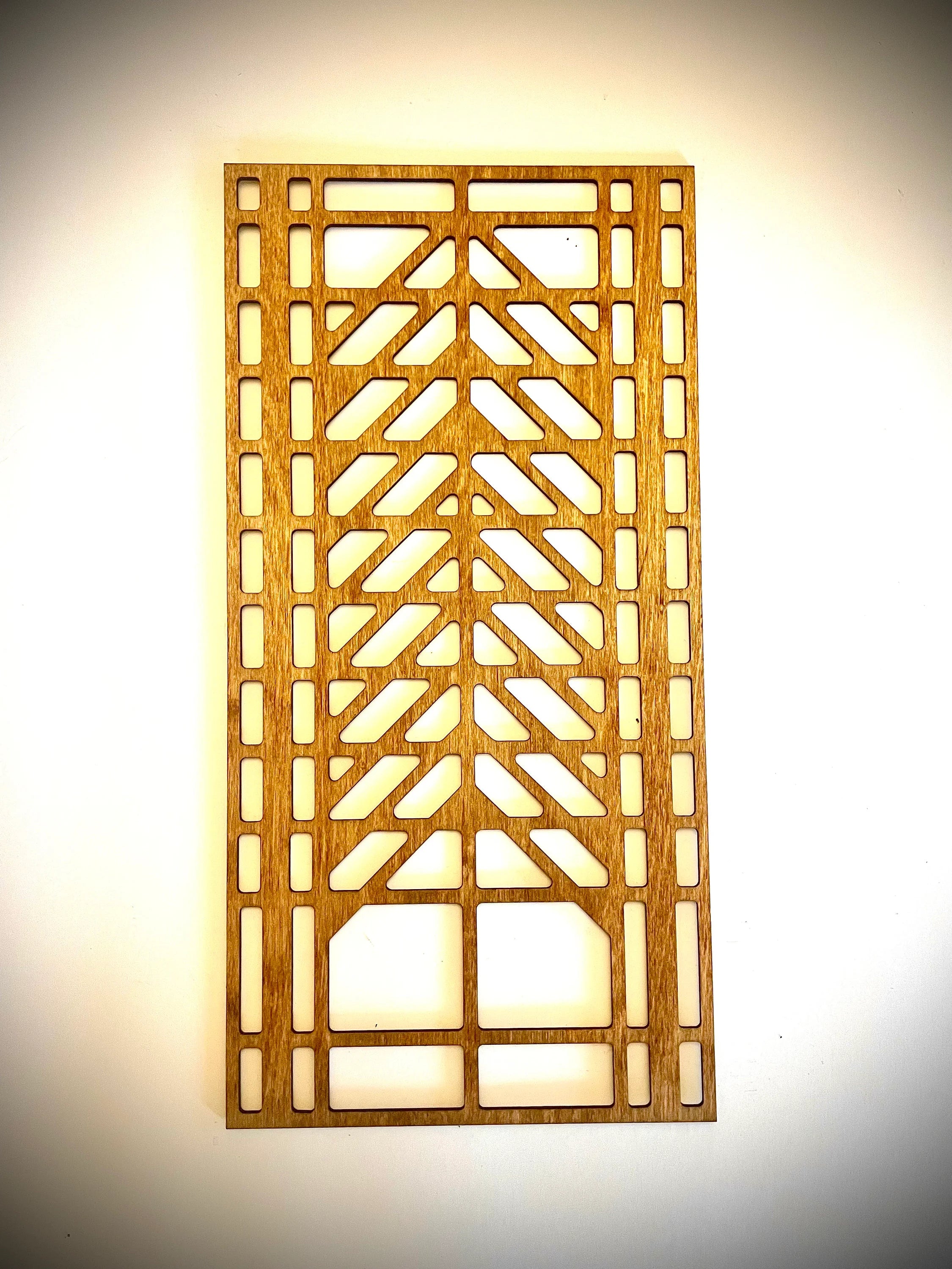 Boho Modern Frank Lloyd Wright-Inspired Art Deco Curves 3-Panel Wood Wall Art, Set P