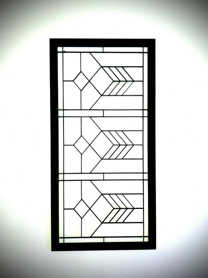 Boho Modern Frank Lloyd Wright-Inspired Art Deco Geometry 2-Panel Wood Wall Art, Set D