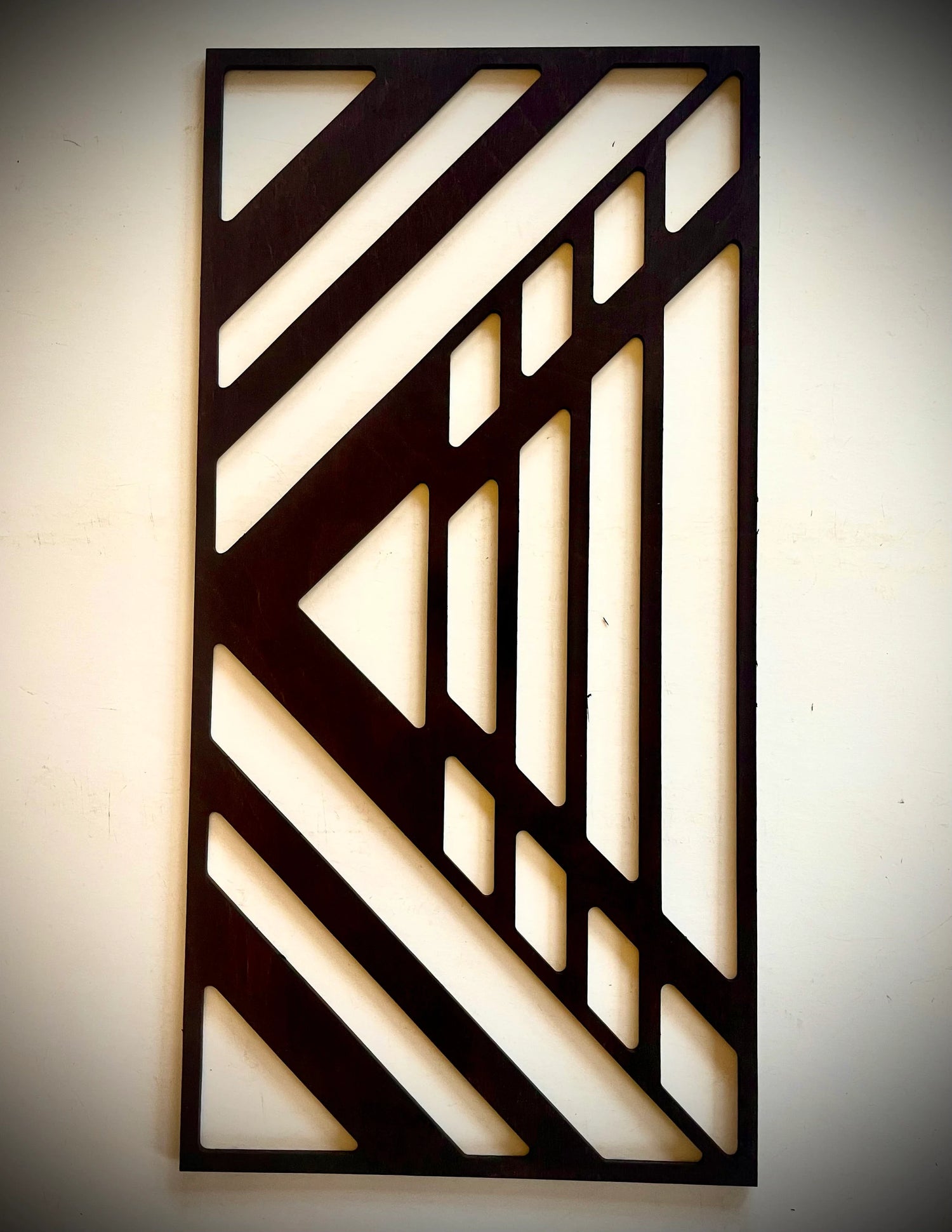 Boho Modern Frank Lloyd Wright-Inspired Art Deco Geometry 3-Panel Wood Wall Art, Set M