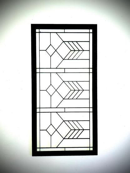 Boho Modern Frank Lloyd Wright-Inspired Art Deco Geometry 4-Panel Wood Wall Art, Set D