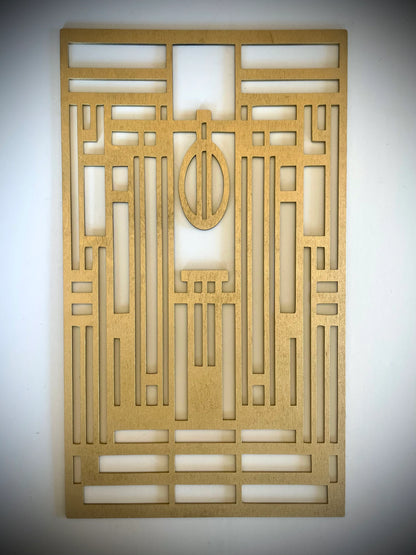 Boho Modern Frank Lloyd Wright-Inspired Art Deco Houses 3-Panel Wood Wall Art, Set AB