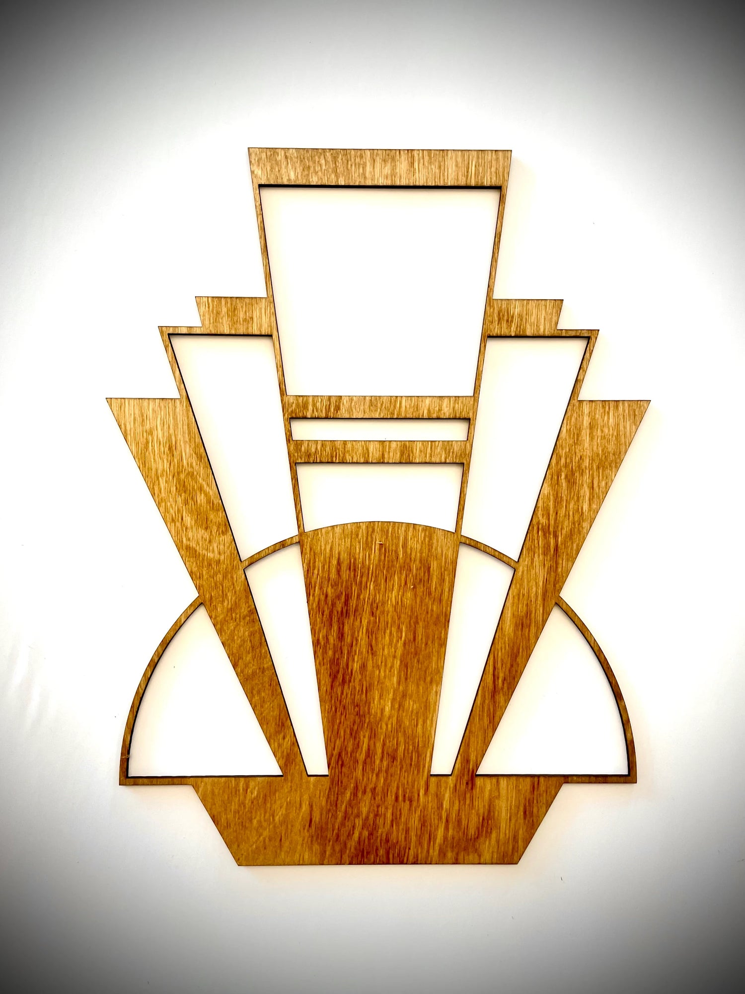 Boho Modern Frank Lloyd Wright-Inspired Art Deco Marquees 3-Panel Wood Wall Art