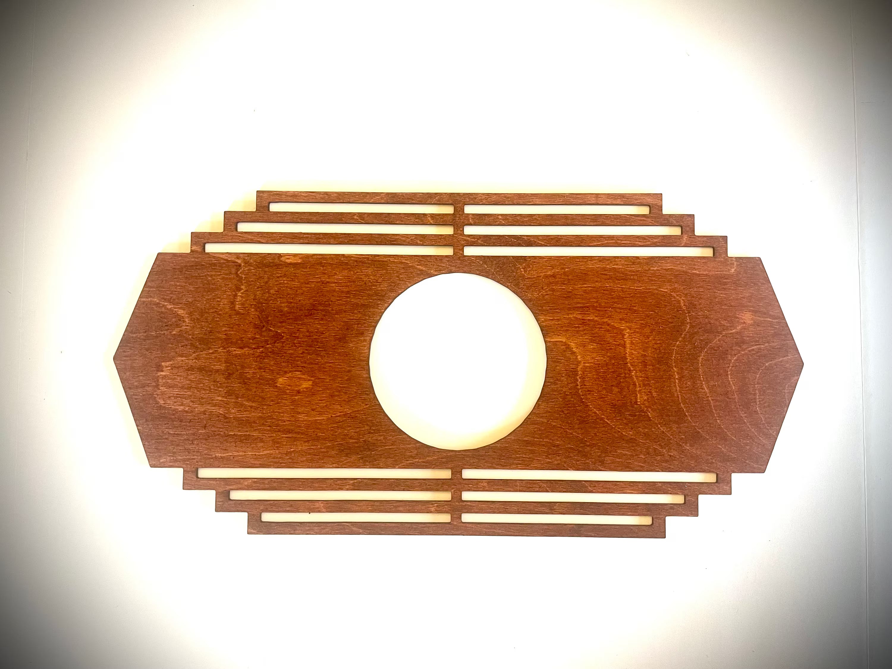 Boho Modern Frank Lloyd Wright-Inspired Art Deco Marquees 3-Panel Wood Wall Art, Set B