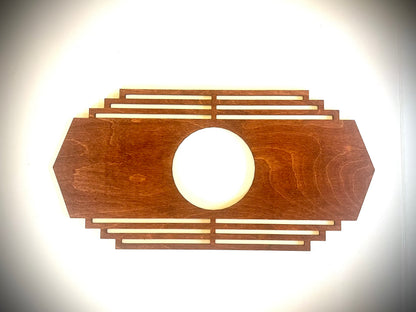Boho Modern Frank Lloyd Wright-Inspired Art Deco Marquees 3-Panel Wood Wall Art, Set B