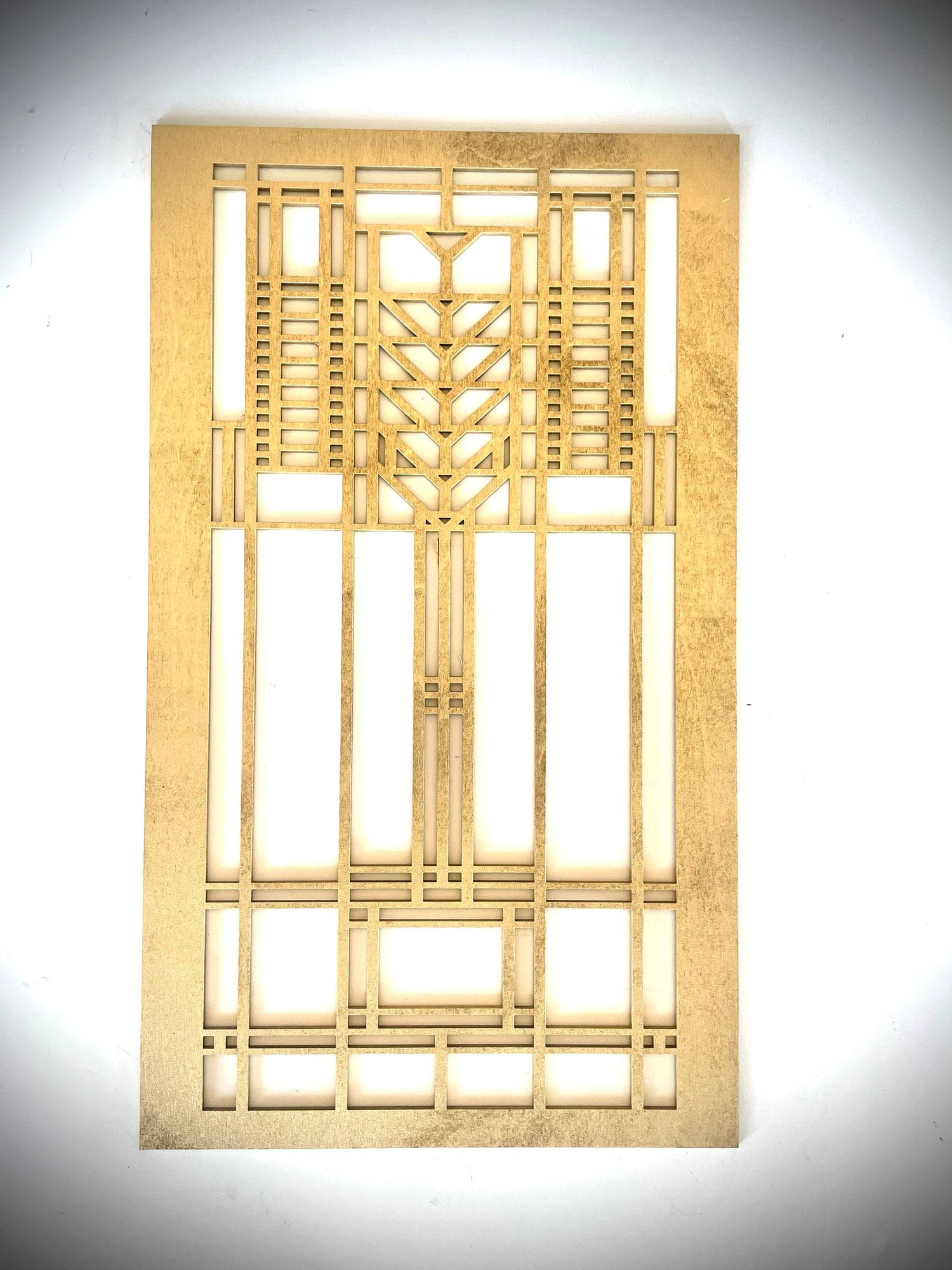 Boho Modern Frank Lloyd Wright-Inspired Art Deco Tree of Life 3-Panel Wood Wall Art