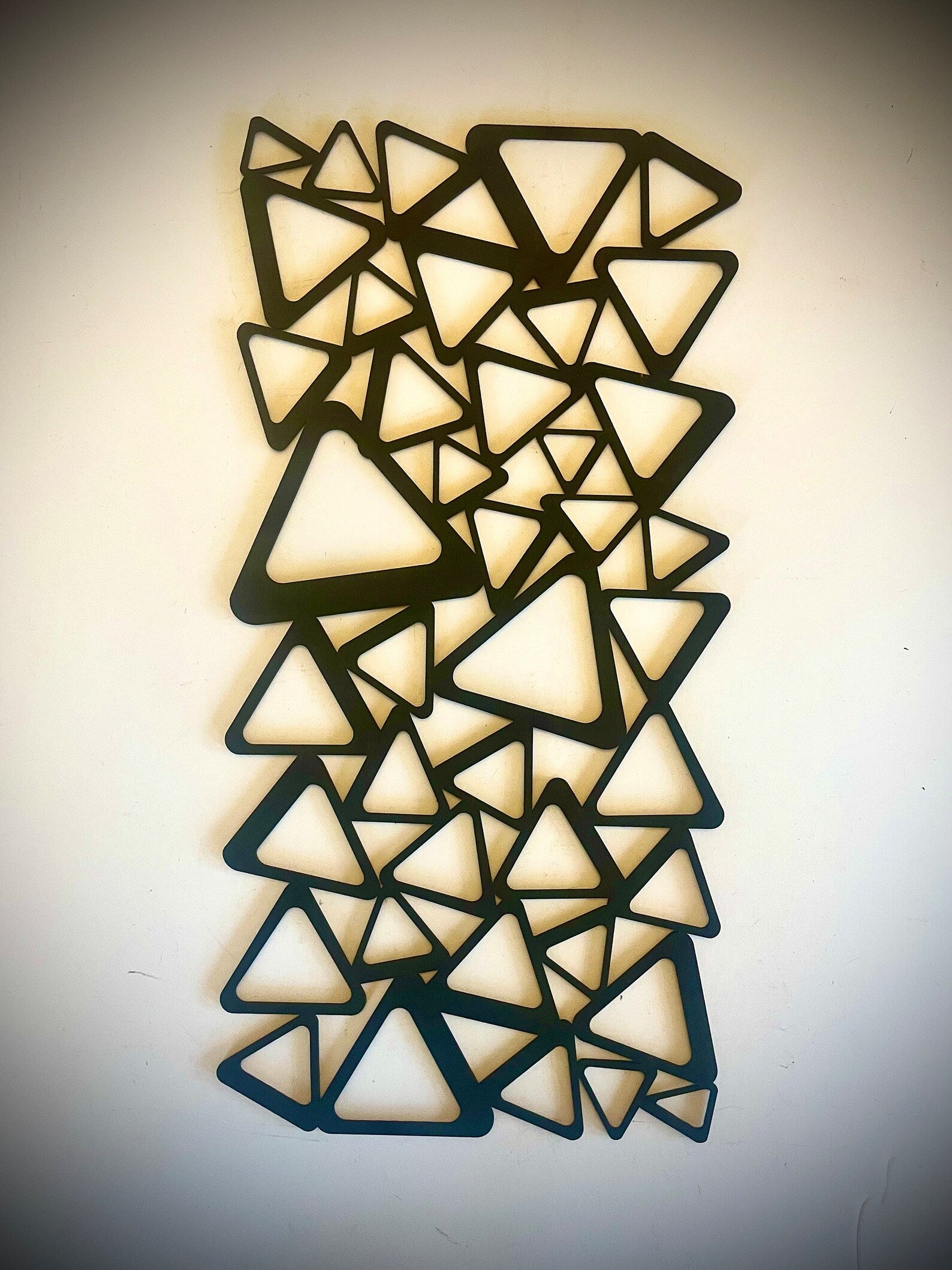 Boho Modern Geometric Shapes Triangles Squares Circles 3-Panel Wood Wall Art