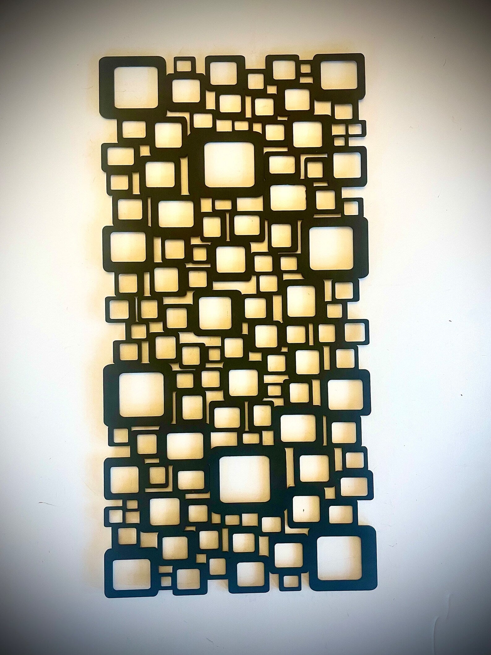 Boho Modern Geometric Shapes Triangles Squares Circles 3-Panel Wood Wall Art