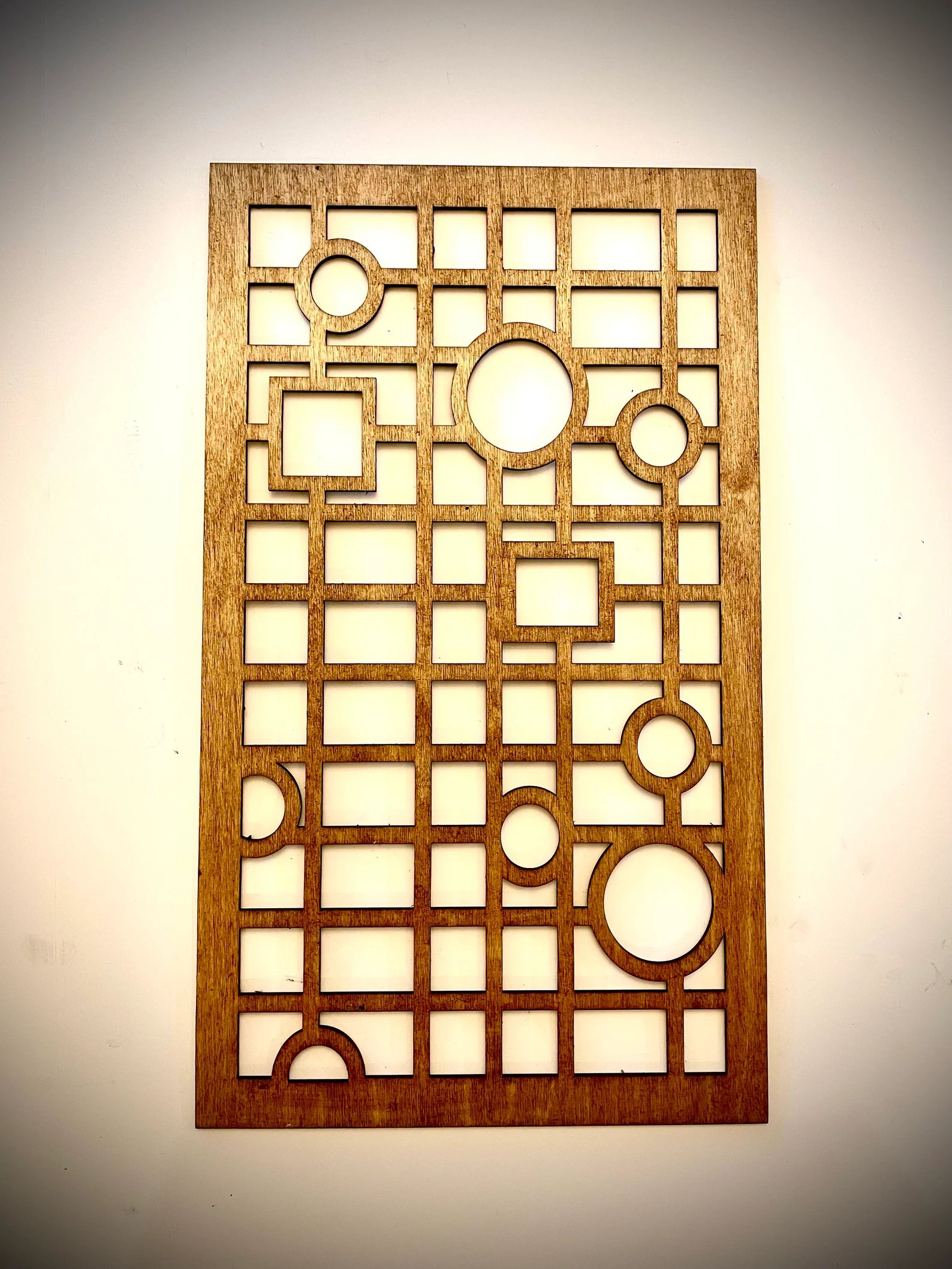 Boho Modern Geometry Frank Lloyd Wright-Inspired 3-Panel Wood Wall Art