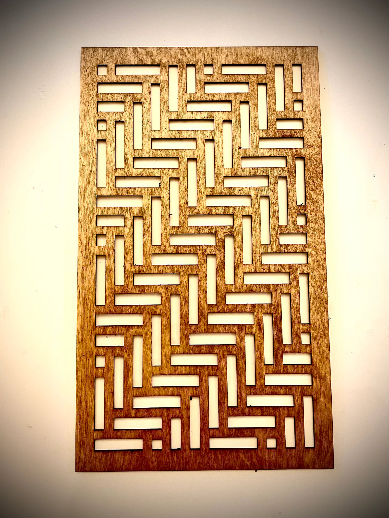 Boho Modern Geometry Frank Lloyd Wright-Inspired 3-Panel Wood Wall Art
