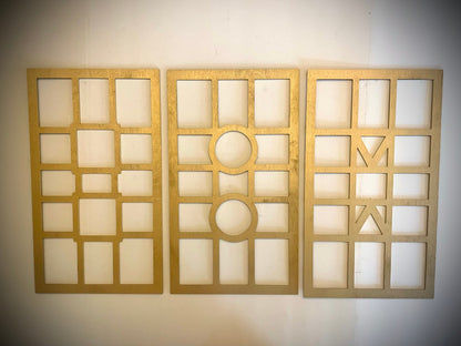 Boho Modern Frank Lloyd Wright-Inspired Art Deco 3-Panel Wood Wall Art, Set W