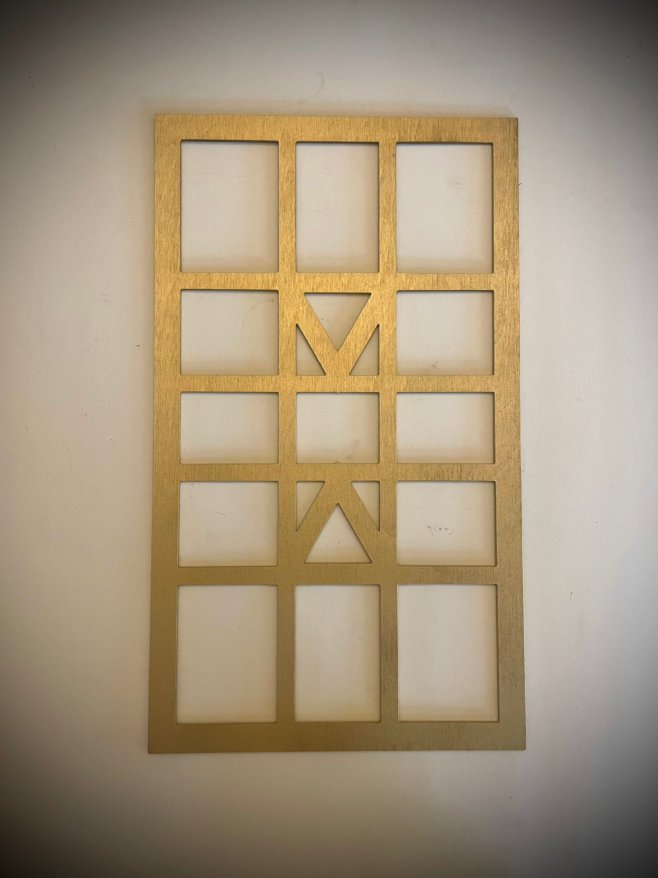 Boho Modern Frank Lloyd Wright-Inspired Art Deco 3-Panel Wood Wall Art, Set W