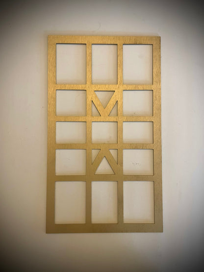 Boho Modern Frank Lloyd Wright-Inspired Art Deco 3-Panel Wood Wall Art, Set W