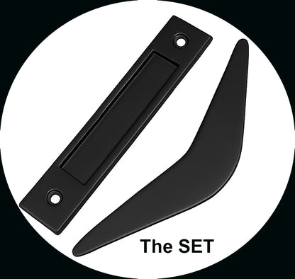 Mid Century Modern 2 Piece Boomerang Style Door Pull Set for Interior Sliding Doors - Sold as Set - Mid Century Modern Gal