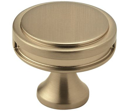 Cabinet Knobs - Oberon Series - 1-3/8&quot; Inch - Golden Champagne Finish - Sold Individually