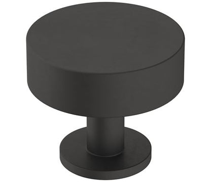 Cabinet Knobs - Radius Series - 1-1/4&quot; Inch - Stainless Steel - Matte Black Finish - Sold Individually