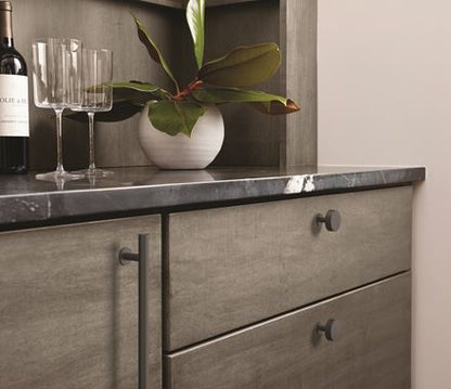 Cabinet Knobs - Radius Series - 1-1/4&quot; Inch - Stainless Steel - Matte Black Finish - Sold Individually