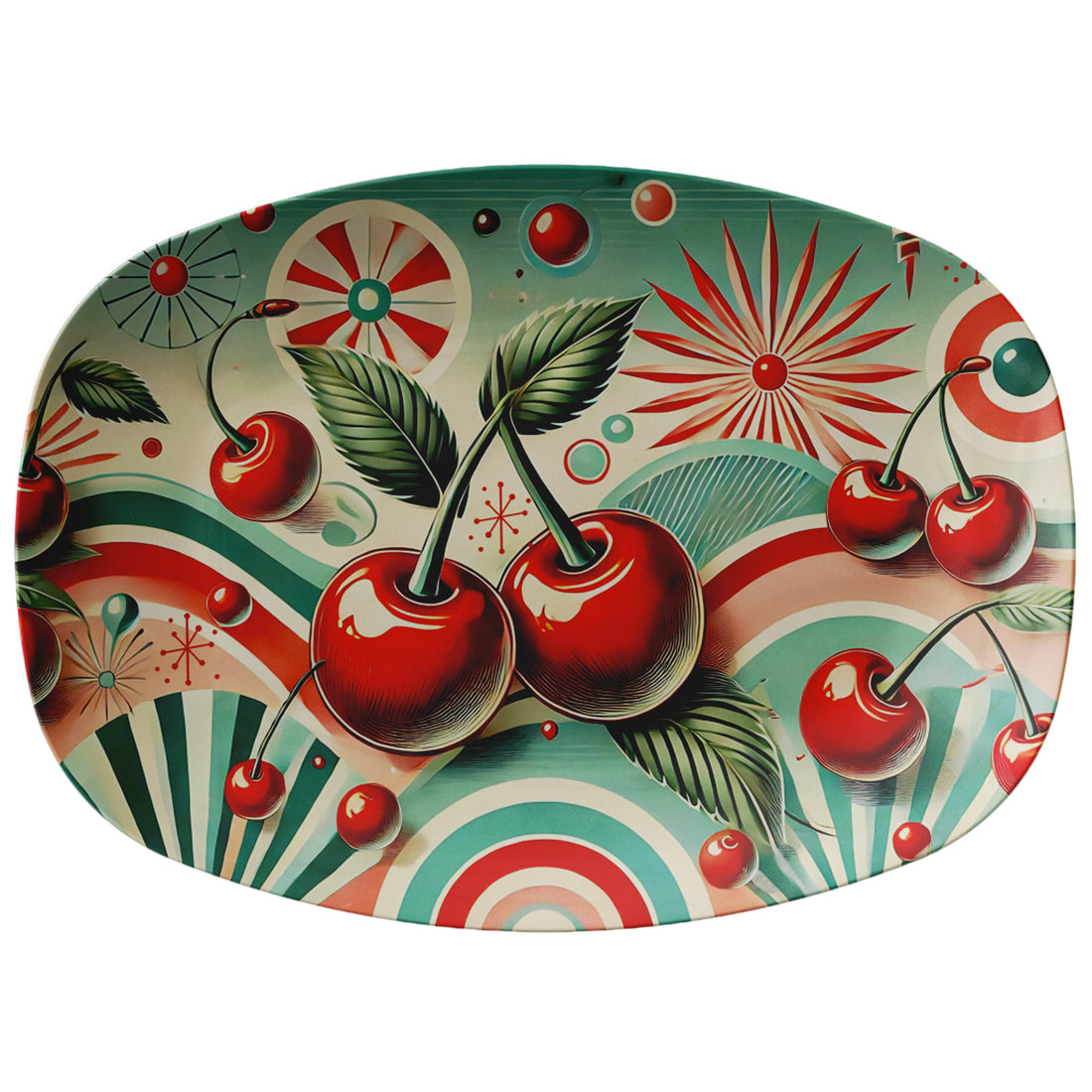 Cherry Infusion, Mid Century Modern 50s Barware Cherry Platter - Mid Century Modern Gal