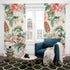 Chinoiserie Window Curtains Floral Pink Cream Green Blackout Window Curtains (1 Piece) - Mid Century Modern Gal