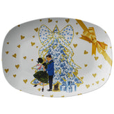 Chinoiserie Christmas Platter,Blue And White Chinoiserie Grandmillenial Coquette Tree, Vintage Couple MCM Christmas - Mid Century Modern Gal