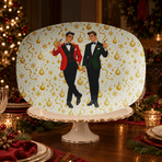 Mid Century Modern Christmas Martini Dapper Gay Male Couple Party Platter