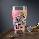 Atomic Cocktail Hour, Mid Mod Pink Poodle Retro Cocktail Mixing Glass - 16oz with Poodle Design - Mid Century Modern Gal